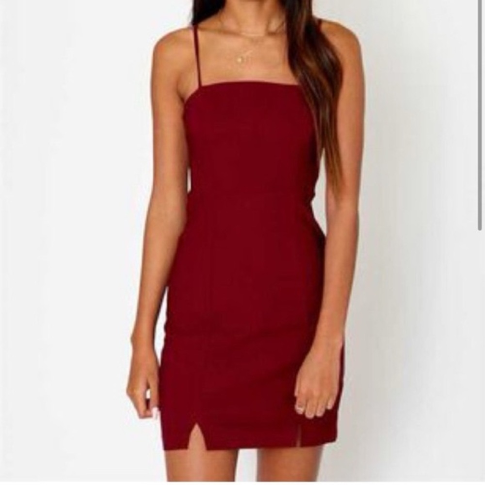 Altard State Burgundy Spaghetti Strap Dress